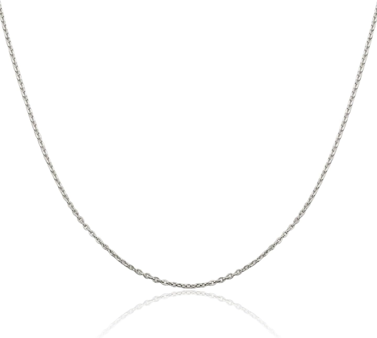 IceCarats 925 Sterling Silver 1mm Dainty Flat Cable Chain Necklace Polished