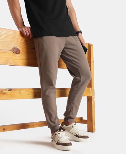 Image of Jockey AM05 Men Super Combed Cotton Rich Pique Slim Fit Jogger with Zipper Pockets