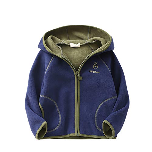 Feidoog Kids Polar Fleece Jacket Hooded Long Sleeve Coat Zip up Outerwear,Navy Blue,3-4T Feidoog Kids Polar Fleece Jacket Hooded Long Sleeve Coat Zip up Outerwear,Navy Blue,3-4T