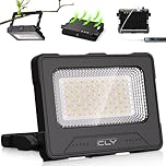CLV Projecteur LED Rechargeable USB 60W 12000MAH Projecteur Chantier Portable Magnétique 4 modes d'éclairage et 5 niveaux de luminosité Batterie externe d'urgence avec Panneau Solaire pour Camping