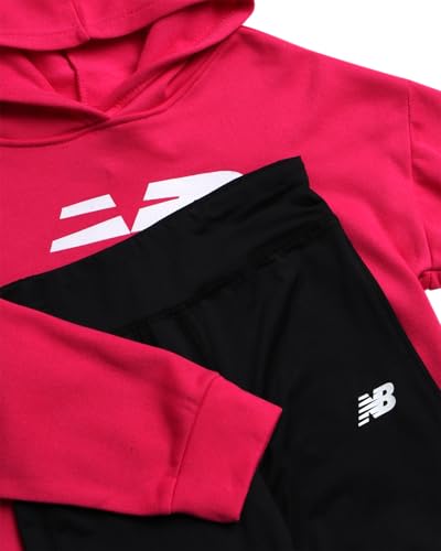 New Balance Girls' Legging Set - 2 Piece Active Pullover Hoodie Sweatshirt and Performance Leggings for Girls (7-12) - Image 3