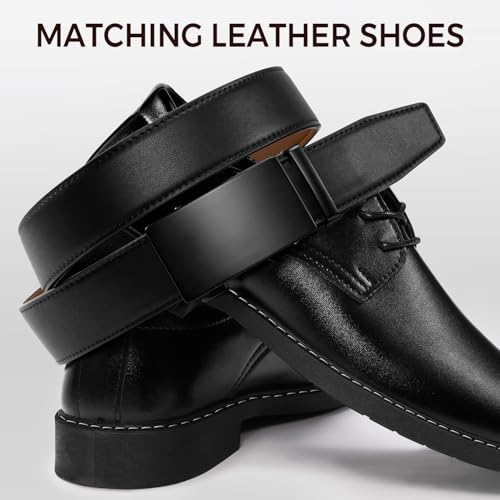 Image of Zitahli Belt Men,Leather Ratchet Belt for Men Dress Casual Every Day with Adjustable Buckle,Trim to Fit For Gift