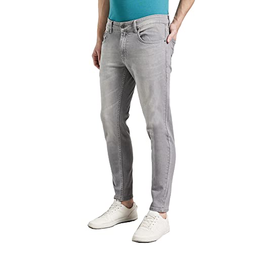 Image of Life by Shoppers Stop Mid Wash Cotton Blend Karrot Fit Men's Jeans
