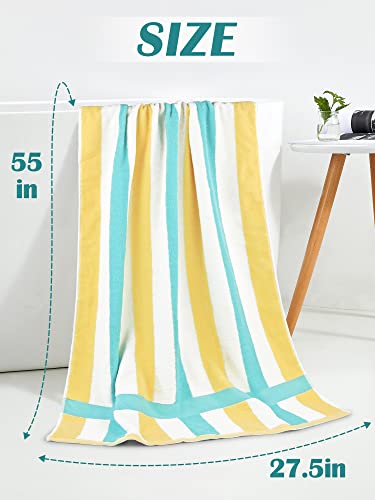 100% Cotton Bath Bowels And Washcloths Sets For Bathroom, 2 Striped Bath Towels 55 X 27.5 Inches, 12 Wash Cloths 13 X 13 Inches, Highly Absorbent And Quick Dry #TOP4