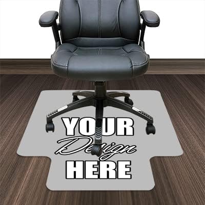 Custom Office Chair Mats, Customized Gaming Chair Mat, Add Your Picture/Text/Logo, for Office Home Multi-Purpose Chair Carpet Computer Desk Mat Rolling Chairs Mat, 36" X 48", Grey