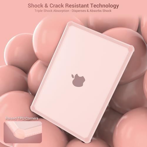 MOSISO Compatible with MacBook Air 13 inch Case M5 2026 M4 2025 M3 M2 2024-2022 A3449 A3240 A3113 A2681,3 in 1 Kit Crack-Resistant Heavy Duty Protective Plastic Hard Case with TPU Bumper, Pink by MOSISO - Image 4