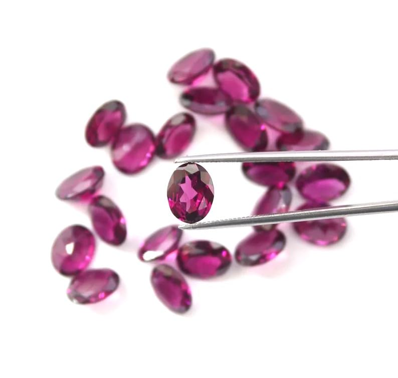 Rhodolite grenat lot pierre précieuse naturelle ovale 6x4mm taille facettes bijouterie