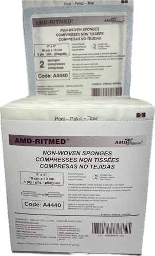 AMD-Ritmed BX/50 NON-WOVEN, STERILE GAUZE SPONGE, 4IN X 4IN 4PLY