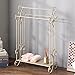 Free Standing Towel Rack for Bathroom 3 Tier Metal Towel Rack Stand with Shelf Floor Towels Rack Freestanding for Bath Towels, Hand Towels, Washcloths, Modern Retro White