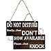 WSNIHO Do Not Disturb Door Hanger Sign, Door Knocker Please Note Sign for Keeping Away Strangers (10 x 5 inches)â€¦