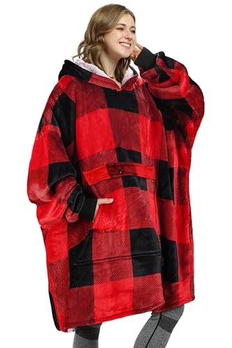 Image of Catalonia Oversized Hoodie Blanket Sweatshirt, Comfortable Sherpa Giant Pullover with Large Front Pocket for Adults Men Women Teenagers Wife Girlfriend