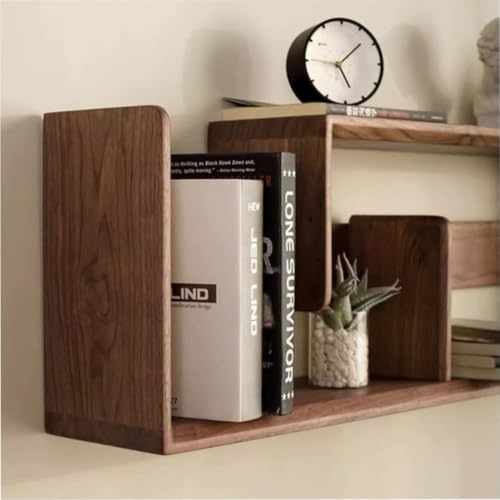 Image of 3 Years Warranty Wooden Wall Shelf for Living Room | Wall Mounted Storage Rack with Multi Section Design | Sheesham Wood Floating Display Shelf for Books Decor | Space Saving Organizer | Honey Brown