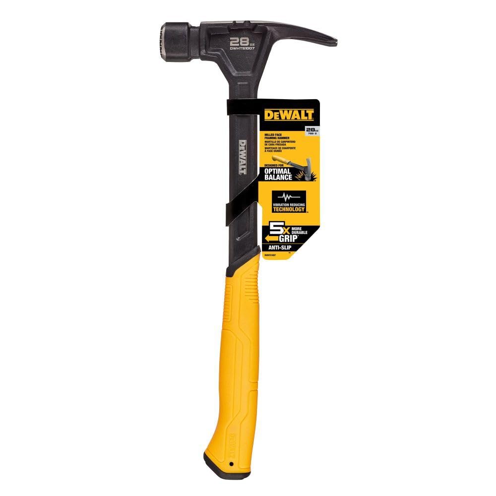 DEWALT Martillo de enmarcar fresado de 28 onzas