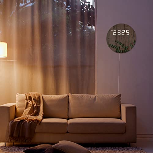 Dmdmbsr Digital Wall Clock, Usb Powered Vintage Plank Striped Rattan Design, 12/24Hr Wall Mounted Digital Clock, Led Wooden Silent Wall Clock For Kitchen Living Room Bedroom Classroom Office (10 In) #TOP5