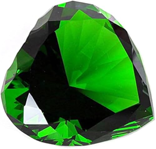 Miniatura 2 de LOTOWELZON 60mm2.36 in - Gemas de cristal con forma de corazón, pisapapeles para decoración de oficina en casa, regalo de San Valentín, boda (verde)