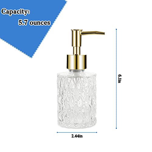 Retyion Multipurpose Soap Dispenser Easy To Clean Glass Soap Pump Dispenser Ideal For Bath And Bathroom (Gold) #TOP1