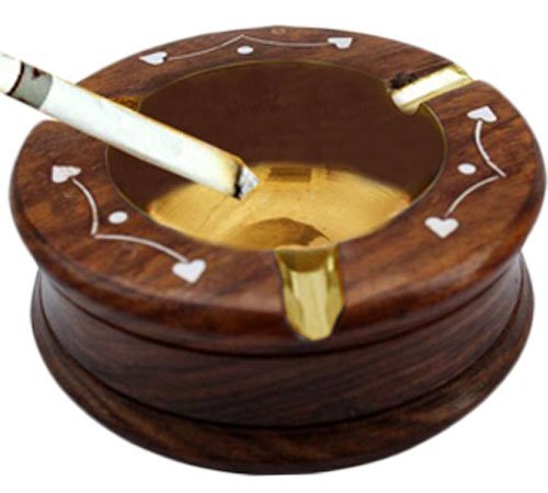 Preisvergleich Produktbild Handgearbeiteter weißer Einlegearbeit-dekorativer Aschenbecher, Antiker Aschenbecher für Innen- oder Außengebrauch, rauchender Aschenbecher für Haus / Büro - 4 x 4 Zoll