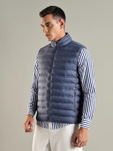 Image of Solid nylon regular fit jacket