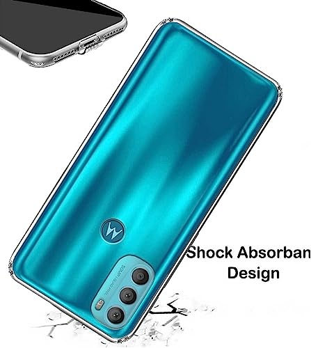 Image of COVERBLACK Soft Rubber Silicone Clear Back Cover for Motorola G60 - Transparent