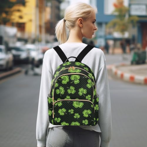 Sac à dos tendance matelassé à motif vague Feuilles vertes - 7
