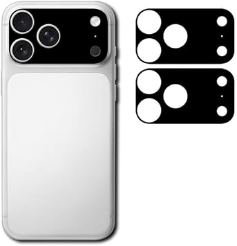 2PCS Sticker, Back Lens Shell Protective Skin Protector for iPhone 17 Pro Max 17Pro 17 Air Full Cover Anti Scratch Frosted Back Camera Protective Flim Black, 17Pro