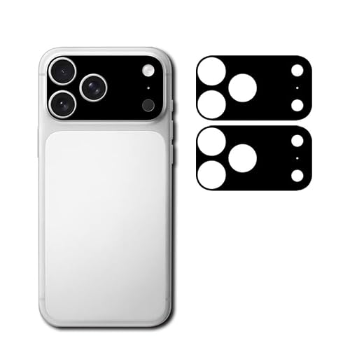 2PCS Sticker, Back Lens Shell Protective Skin Protector for iPhone 17 Pro Max 17Pro 17 Air Full Cover Anti Scratch Frosted Back Camera Protective Flim (Black, 17Pro)