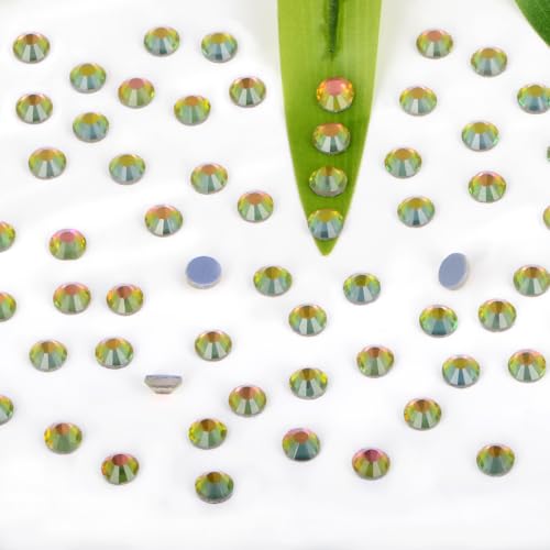 Image of Bymitel Hotfix Crystal Rhinestones Round Gems Iron on DIY Jewelry Making Flat Back for Crafts,Vitrail Medium, 3.8mm(SS16 /2880pcs)