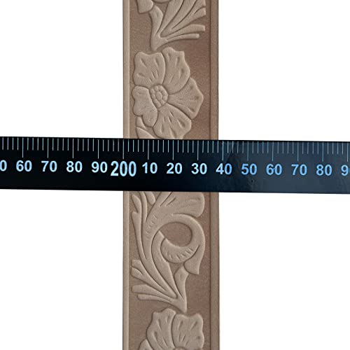 Kidenei 1.5"X45" Import Leather Strap With Pattern Engraving, 9-10 Oz (3.6-4.0Mm) Italy A Grade Vegetable Tanned Full Grain Leather Belt, Carving Leather Strip Ideal For Diy Belts (Floral Pattern) #TOP6