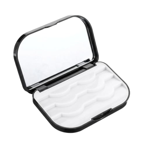 FdcLixuvol Eyelash Storage Case 3 Layer False Eyelash Travel Case Fake Eye Lash Cases with Mirror Makeup Storage Box Empty Cosmetic Organizer Box Lash Packaging Can Store 3 Pairs (Black)