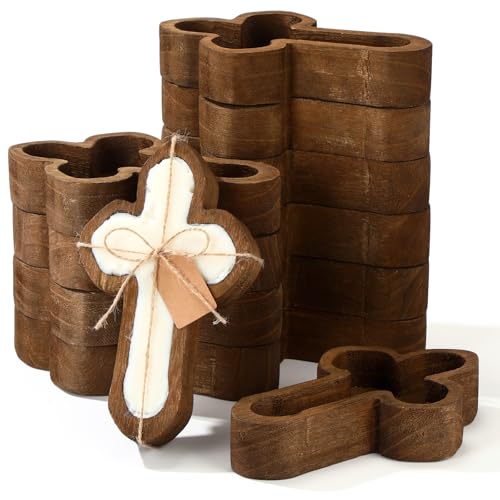 Tioncy 12 Pcs Wooden Dough Bowls for Candle Making Rustic