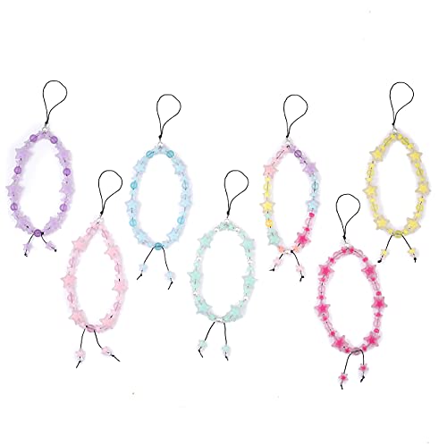 Fechdoo Bracelet Accessories Cute Cell Phone Charm, Phone Lanyard Clay Beaded Charm Chain, Phone Chain Accessories Cute Star Colorful #TOP1