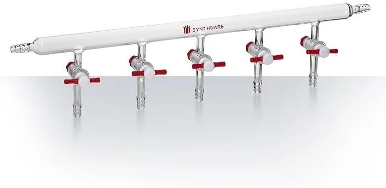Lab Vacuum gas distributor with single row pipe, VACCUM MANIFOLD, PTFE STOPCOCKS, Borosilicate glass, M49(M490052)