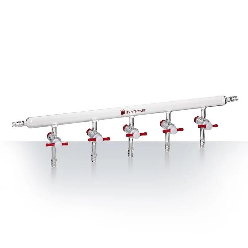 Lab Vacuum gas distributor with single row pipe, VACCUM MANIFOLD, PTFE STOPCOCKS, Borosilicate glass, M49(M490044)
