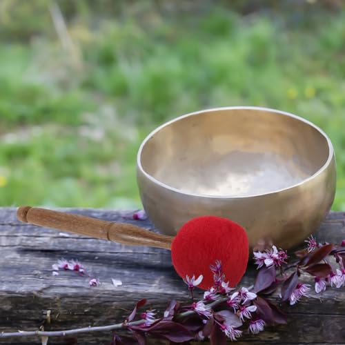 Abaodam Tigela De Canto Malho Cabeça De Tigela De Som De Madeira 9 Polegadas 23Cm Instrumentos Music