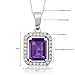 Gem Stone King 925 Sterling Silver Purple Amethyst Pendant Necklace For Women (2.61 Cttw, Gemstone Birthstone, Emerald Cut with 18 Inch Silver Chain)