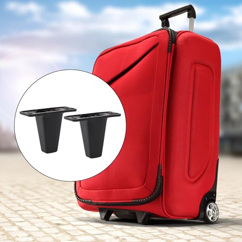 RDEXP 2 Pieces Luggage Bracket Side Feet Replacement Plastic Stud Feet w/Gaskets Nuts2