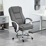 DOSSIER INCLINABLE À 135°, AVEC REPOSE-PIEDS : Ajustez votre chaise de bureau à la position désirée pour un confort maximal. Le repose-pieds intégré du fauteuil de bureau ergonomique soutient et repose vos jambes.