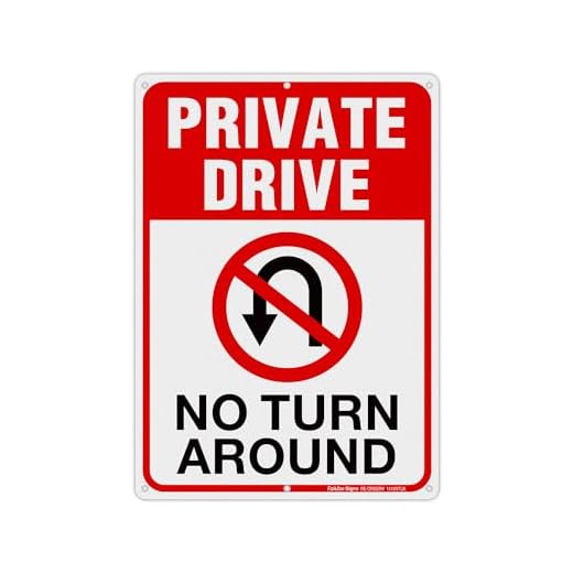 Private Drive Sign, No Turn Around Sign, Driveway Signs No Turnaround,14x10 In, Reflective,Rustfree Aluminum, Weather/Fade Resistant, Easy Mounting, Indoor/Outdoor Use