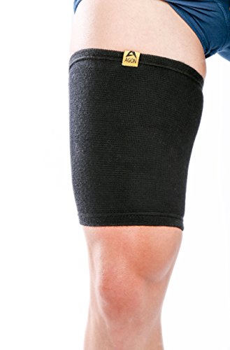 AGON Thigh Compression Sleeve Brace Support Compression Recovery Thighs Wrap Pain Relief for Sore Hamstring Groin Quad Sweat Men & Women Hip Injury Thigh Compressions Trimmer Active Sports (Large)
