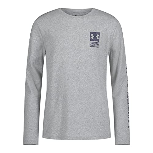 Under Armour Boys Outdoor Long Sleeve Tee, Stylish Crew Neckline, Cute Full Fit T Shirt, Mod Gray Topo, Large Us #TOP17