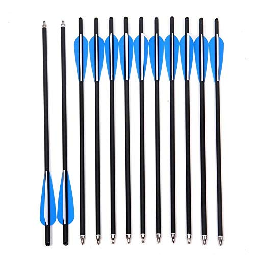 Jocoo 20" Carbon Crossbow Bolts Hunting Archery 20 Inch Arrows with 4" vanes