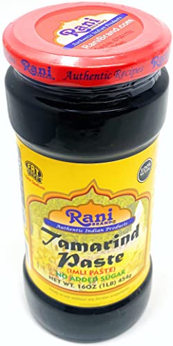Rani Tamarind Paste Puree (Imli) 16Oz (1Lb) 454G Glass Jar, No Added Sugar ~ All Natural | Vegan | Gluten Free | No Colors | Non-Gmo | Indian Origin #TOP4
