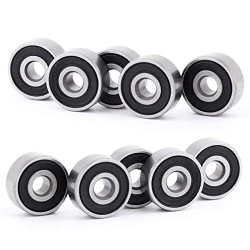 12 piezas Rodamientos rígidos de bolas, 6001-2RS, rodamientos de skate Rodamientos Speed, con doble escudo de goma, para herramientas, muebles, equipos deportivos, patinetas, scooters