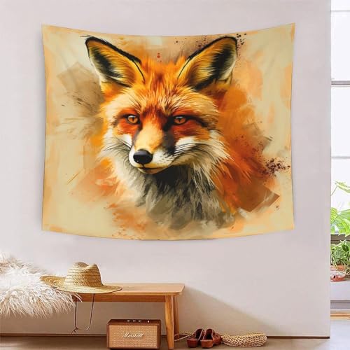 Tapisserie Jungle Fox 3D Effet décoration murale tissu dortoir