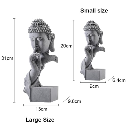 Estatua de Buda Sakyamuni en piedra arenisca pequeña miniatura 3