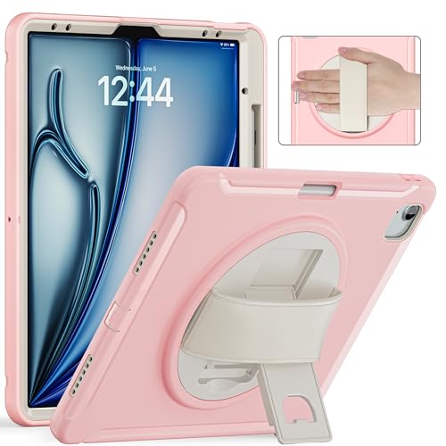 Coque iPad Air 13 M4 rotative avec dragonne pour travailler en mouvement
