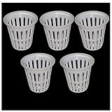 Material: plástico WYGOAKG 5 macetas de malla hidropónicas de 45 x 50 mm, para plantas de cultivo sin suelo, equipo aeropónico de plástico