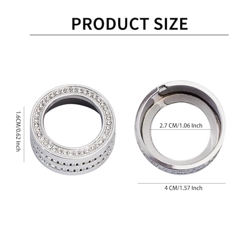 Image of Bling Car Interior Accessories for Honda,Air Condition AC Knob Cover Decals Fits for 2024 Honda Accord Civic CR-V. (Silver 11)