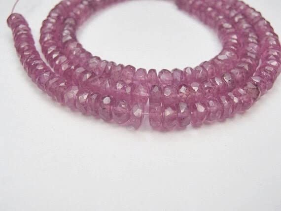 Rondelle saphir rose véritable éclatant pour joaillerie fine