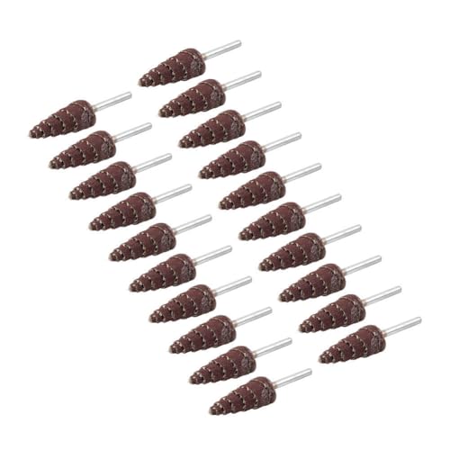 Newsmarts 20pcs #240 Cone Shape Abrasive Sandpaper Polishing Grinding Flap Sanding Wheel Rotary Tool Sandpaper Dark Red